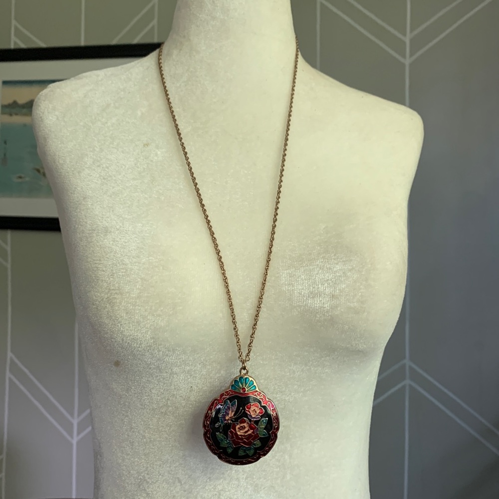 Enamel Double Sided Enamel Large Shell Pendant - image 3